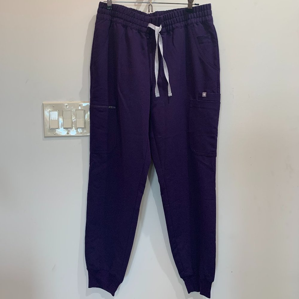 Figs Purple Jam Uman Relaxed Jogger Scrub Pants (Size Medium)